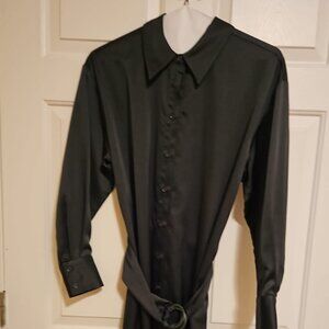 eloquii satin button down maxi shirtdress